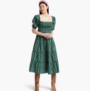 Hill House Nap Dress - Nesli Emerald Treillis